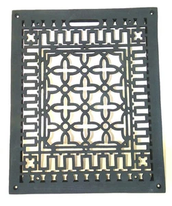 Rejilla de registro de piso de hierro fundido rectangular 20,25 pulgadas por 16,5 pulgadas - Imagen 1 de 4