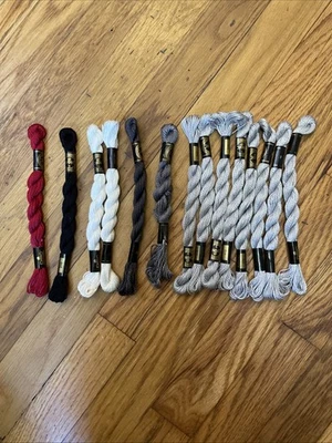 Lote De Colección DMC Perla Algodón #3 Bordado Aguja Hilo 14 NIDEJAS Gris Blanco Foto 1 de 4