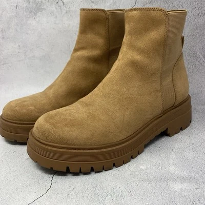Botas Chelsea Nine West Wheat Tacón Grueso Pull On Gamuza para Mujer Talla 7.5 M Foto 1 de 4