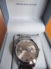 Geoffrey Beene Faux Chrono Two Blue Sapphires Mens Wristwatch .Model GBB82164GO