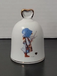 1983-HOLLY HOBBIE "BLUE GIRL" #23528 GENUINE PORCELAIN COLLECTOR BELL - Picture 1 of 3