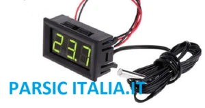 Termometro digitale di monitoraggio della temperatura a LED 12Vdc VERDE C. SONDA - Foto 1 di 4