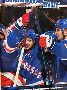 2021 2022 NEW YORK RANGERS BROADWAY BLUE V COYOTES PROGRAM STANLEY CUP CHAMPIONS - Picture 1 of 1