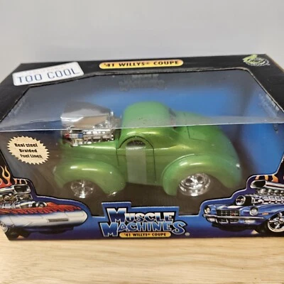 Muscle Machines '41 Willys Coupe Green Die Cast Car 1:24 Scale New - Image 1 of 4