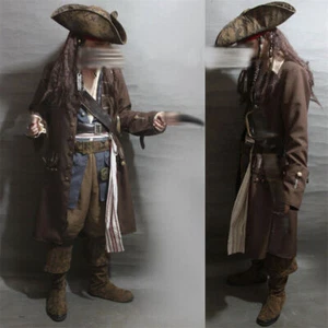 Disfraz de Capitán Jack Gorrión Trajes Piratas del Caribe Halloween Juegos con disfraces - Imagen 1 de 5