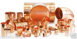 8MM 10MM,15MM,22MM COPPER END FEED PIPE FITTINGS,COUPLER,ELBOW,EQUAL TEE,STOPEND - Picture 1 of 19
