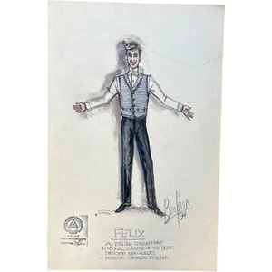 Charles Berliner Costume Designer Illustration Art Felix An Italian Straw Hat - Picture 1 of 7