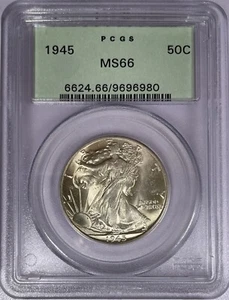 1945 Walking Liberty 50 Cents PCGS MS66. Old PCGS green label. Free shipping. - Picture 1 of 4