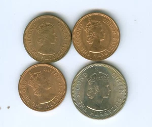 FOUR BRITISH CARRIBEAN TERROTORIES UNCIRCULATED COINS - Picture 1 of 2