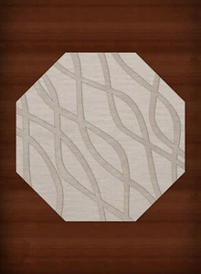 Ivory Transitional Hand Hooked Swirls Lines Stripes Area Rug Abstract DV10 - Picture 1 of 35