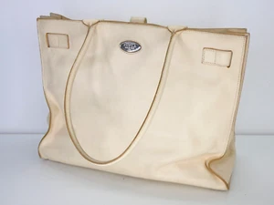 FURLA Bag Tote Greta Leather Large Ivory Double Handles Shopper Shoulder - Picture 1 of 24