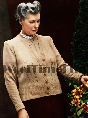 Knitting Pattern Vintage 1940s  Twin Set Cardigan & Sweater  40 - 42 Inch Bust - Image 1 of 2