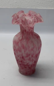 Florero vintage de 11" Vasa Murrhina Rose Mist de Fenton 6458/Melon #2 1B2 - Imagen 1 de 15
