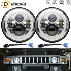 Para Hummer H1 H2 AM General - 7 pulgadas Faros LED Halo Angel Ojos Haz Sellado - Imagen 1 de 17