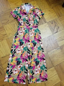 Eva Mendes Womens Jumpsuit Floral Print Wide Leg - Photo 1 sur 9