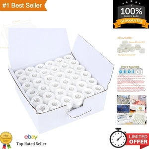 144pc Washable Prewound Bobbin Thread in White - Perfect for Embroidery & Sewing - Picture 1 of 7
