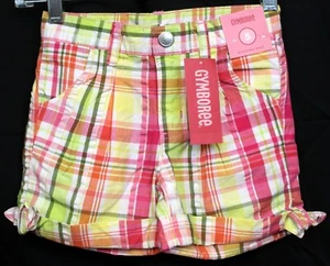 2010 Gymboree Citrus Cooler Plaid Shorts sz 5 Pink Yellow Lemon Summer Bows - Picture 1 of 8
