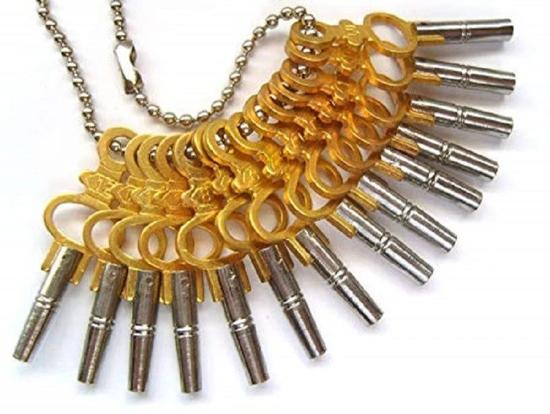 assortimento 14 chiavi di carica per orologi tasca taschino da 00 a 12