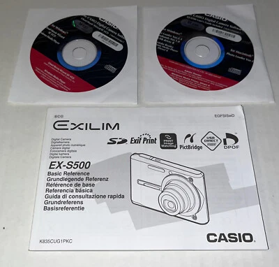 Casio Exilim EX-S500 manual y software CD solamente Foto 1 de 4