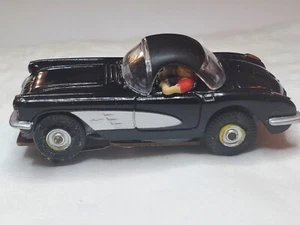 VINTAGE AURORA CORVETTE HARD TOP VIBRATOR BLACK (CLONE) TJET HO SLOT CAR - Picture 1 of 10