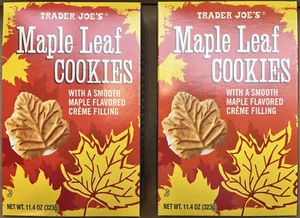 2 Packs Trader Joe's Maple Leaf Cookies 11.4 oz Each Pack - Picture 1 of 2