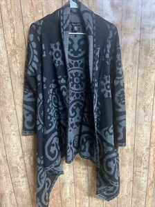 Adrienne Vittadini Wool Blend GRAY Womens Cardigan Sweater Open Duster Blanket S - Picture 1 of 6