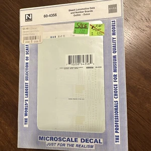 Microscale 60-4356 N Scale Steam Locomotive Data & Number Boards Decal Dulux Got - Picture 1 of 3