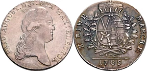 Saxony 1827 aUnc 1 Thaler Silver Coin August III Germany German State - Picture 1 of 8