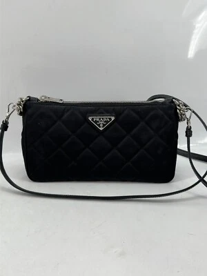 Bolso de hombro Prada con cadena y cremallera acolchado Tessuto Foto 1 de 4