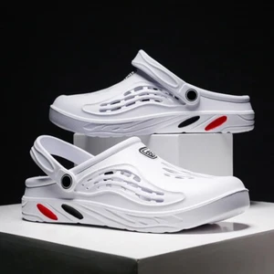 Zoccoli casual uomo sandali estivi giardino spiaggia slip on scarpe nere ciabatte taglia - Foto 1 di 17