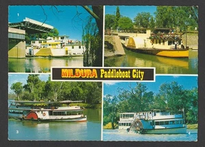 POSTAL FOTO REAL VINTAGE AÑOS 70 MILDURA PADDLEBOAT CITY VICTORIA N.S.W - Imagen 1 de 2
