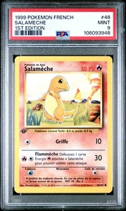 1999 Pokemon French Base Set 1st Edition Salameche Charmander #46 PSA 9 MINT - Picture 1 of 2