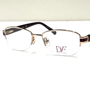 NEW Diane von Furstenberg DVF 8039 601 Glossy Gold Eyeglass Half Frame 50-17-135 - Picture 1 of 6
