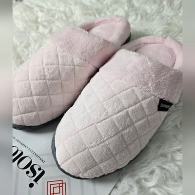 Zapatilla zueco Isotoner Microterry Milly para mujer. Color rosa. Talla mediana 7,5-8. N Foto 1 de 4