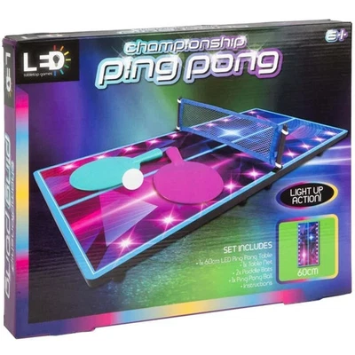 LED Championship Ping Pong Table Top Games Portable Tennis Xmas Gifts For Kids - Image 1 of 4