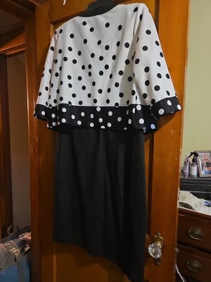 Conjunto de chaqueta y vestido Danny & Nicole 2 piezas para mujer talla 16 almohadillas blancas y negras Foto 1 de 3