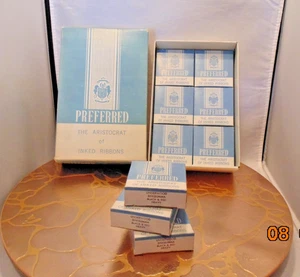 VTG Preferred The Aristocrat of Inked Ribbons Box & 9 Boxed Black/Red Heavy NIP - Picture 1 of 12