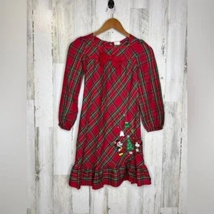 Disney Kids Mickey Minnie Mouse Plaid Sleepwear Red Green Size 7/8 - Picture 1 of 15