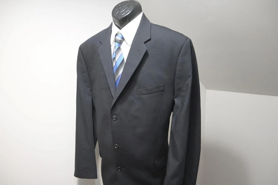 Traje Pantalones Chaqueta Hombre Calvin Klein Lana Negro 2 Piezas Talla 40 x 31 48 L Foto 1 de 4