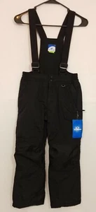 Slalom Unisex Snow Bibs sz M 8 BNWTS Black Ski Pants sledding boy girl - Picture 1 of 6