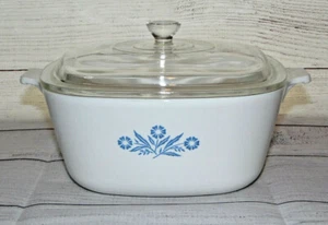 Cazuela cuadrada Corning Ware P-2 1/2-B azul aciano con tapa estampada - Imagen 1 de 6