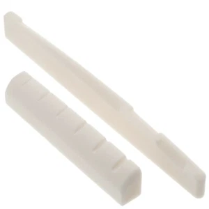 Guitarra 44mm Tuerca 74mm Puente Silla de montar Búfalo Hueso 6 Cuerdas Parte de reparación acústica - Imagen 1 de 3