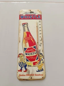Vintage Glass Thermometer WHISTLE SODA No porcelain 40'S-50'S era - Picture 1 of 6