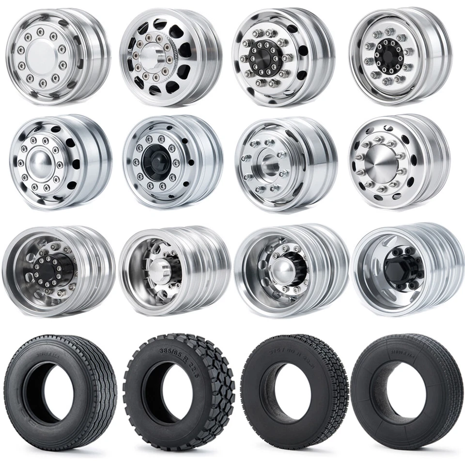 Vorderseite Rückseite Felgen Reifen Für 1/14 RC TAMIYA Tractor Truck RC Cars - Bild 1 von 4