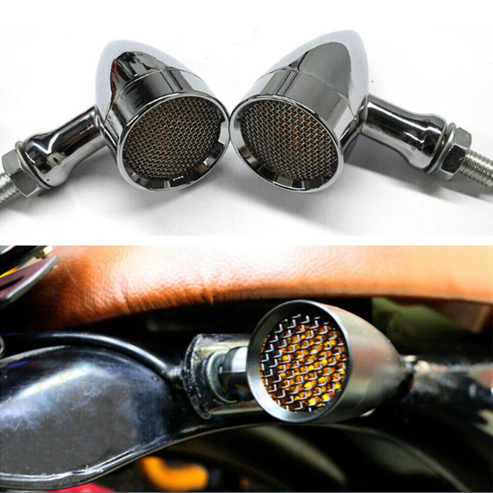 2X Motorcycle Bullet LED Turn Signals Light For Harley Davidson Softail Springer - Image 1 of 4