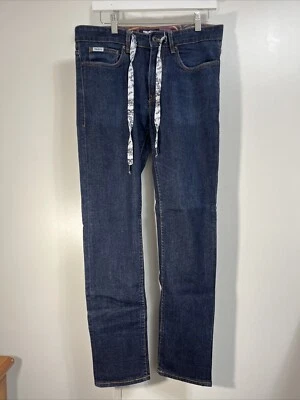 Pantalones de mezclilla Trukfit Lil' Wayne azul oscuro ajustados/delgados con cordón para hombre talla 32 Foto 1 de 4