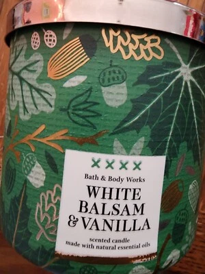 New! Bath & Body Works (WHITE BALSAM & VANILLA) 3 Wick Candle LE 💝 - Image 1 of 3