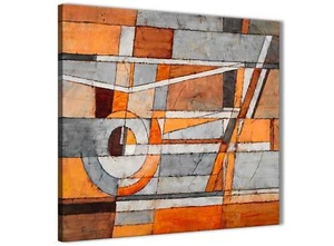 Quemado Naranja Gris Pintura Lienzo de Cocina Accesorios - Abstracto 1s405s - 49cm - Imagen 1 de 4