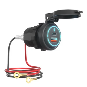 Chargeur double port USB type C prise de charge sortie étanche pour moto VTT - Photo 1 sur 24