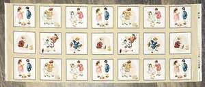Bessie Pease Vintage Children Quilting Treasures Cotton Panel 21 Blocks 17 x 43 - Picture 1 of 3